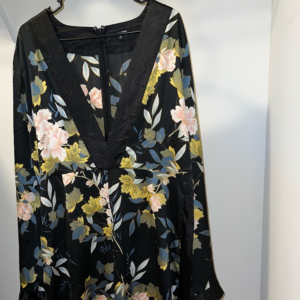 Floral Jumpsuit with deep Plunge